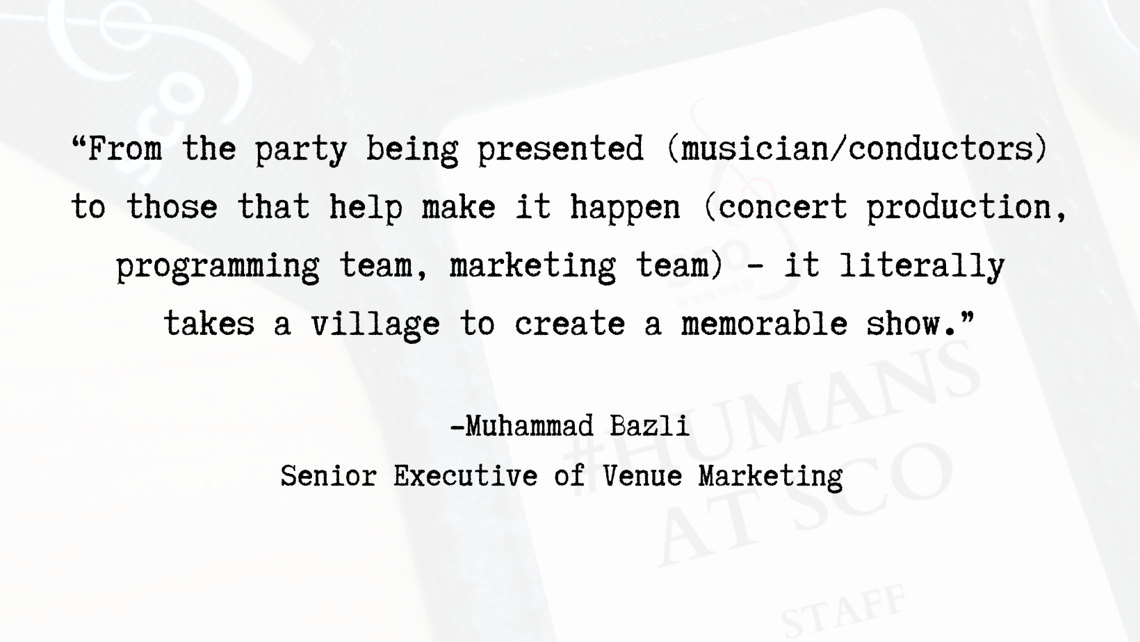 Featuring Muhammad Bazli Senior Executive of Venue Marketing 2